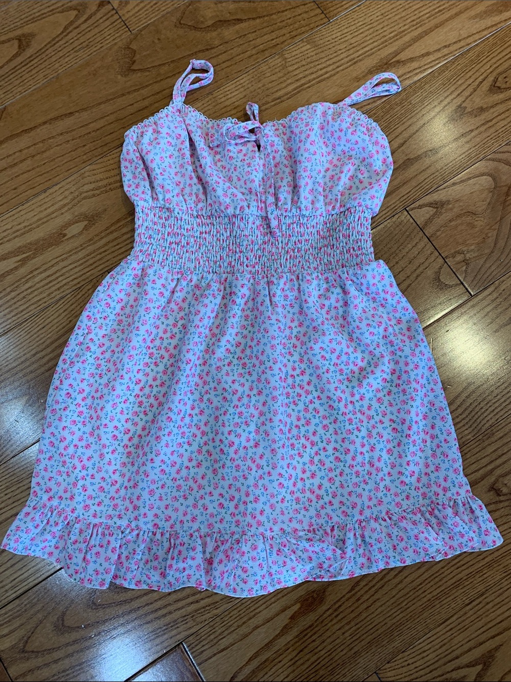 💛2/$20 Girls Pink Floral Smocked Sundress XL